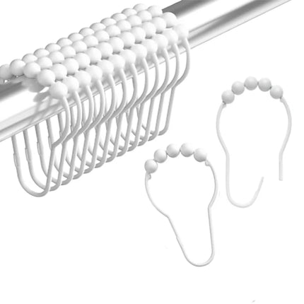 Brass Ball Hooks for Shower Curtains (12pcs)