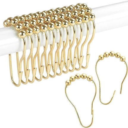 Brass Ball Hooks for Shower Curtains (12pcs)