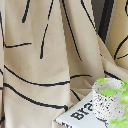 Rideau Blanc Motifs Noir Velours