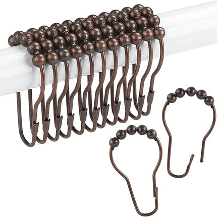 Brass Ball Hooks for Shower Curtains (12pcs)