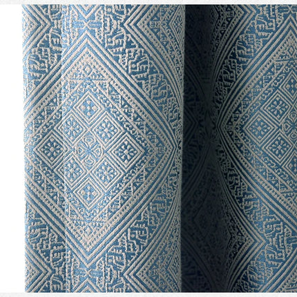 Rideau Bleu Luxe Motifs