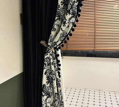 Black and White Designer Curtain