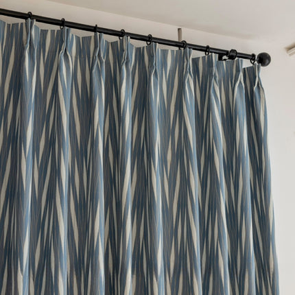 a close up of a curtain with a curtain rod