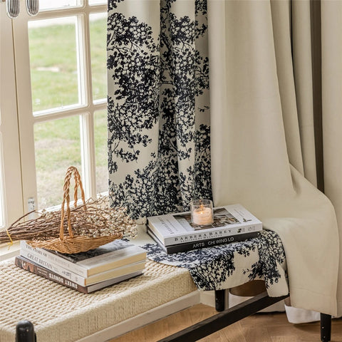 Bohemian Curtain Black and White Patterns