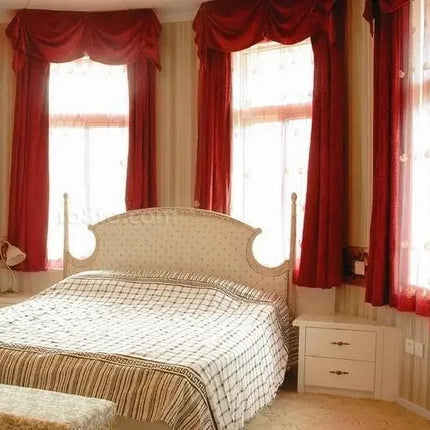 Elegant Deco Red Curtain