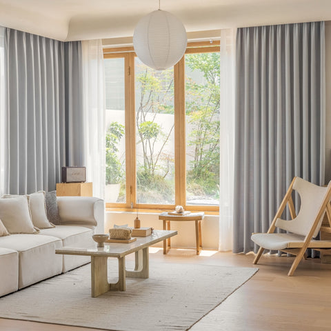Gray thick chenille jacquard curtain for living room