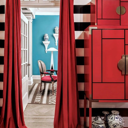 Elegant Deco Red Curtain