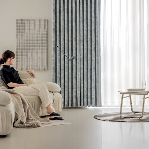 Contemporary style light blue blackout curtain