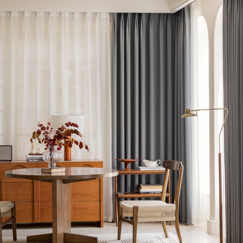 Custom made thick chenille blackout curtain