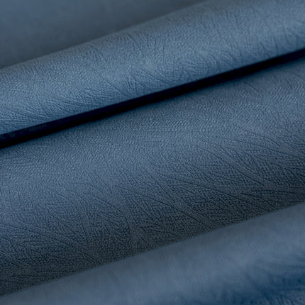 a close up of a blue leather material