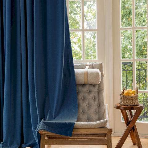 Velvet curtain discreet pattern living room