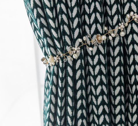 Modern Curtain Green Patterns