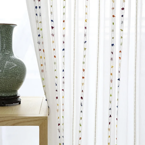 Colorful Stripes Sheer Curtain