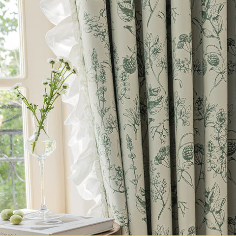 White and Green Curtain