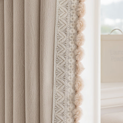 Beige pompom chenille