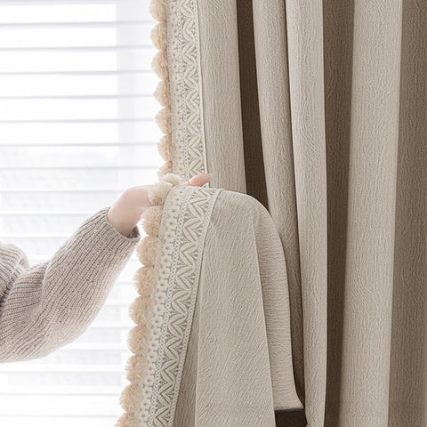 Beige chenille pompom