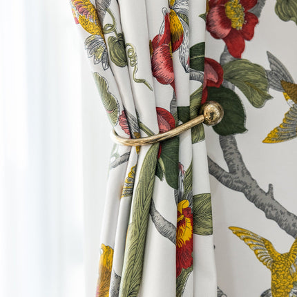 Rideau Blanc motifs colorés