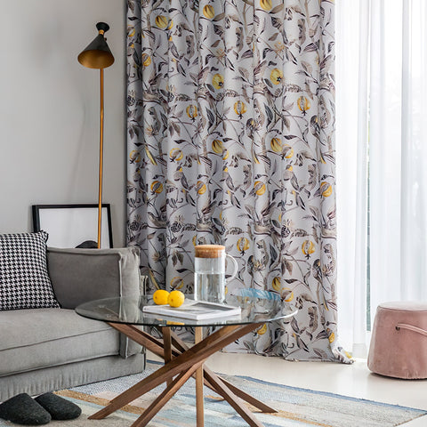 Double Floral Curtains
