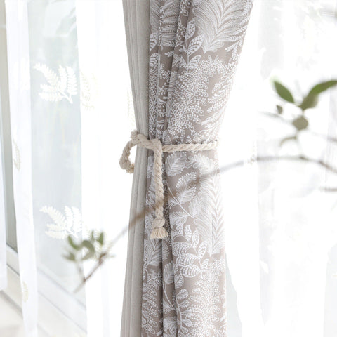 Light Beige Patterned Curtain