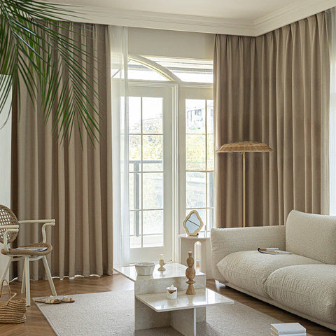 Thick Beige Curtain Living Room