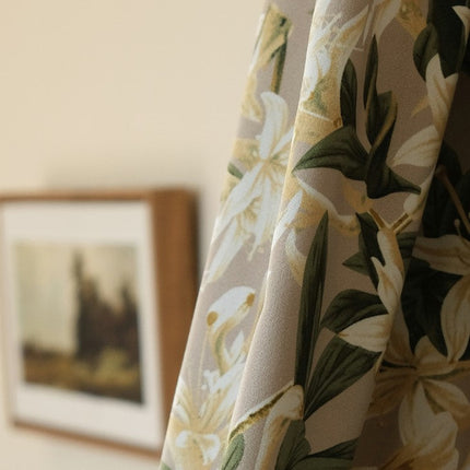 Rideau Beige Motif Fleurs