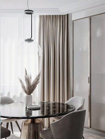 Beige Curtain Living Room