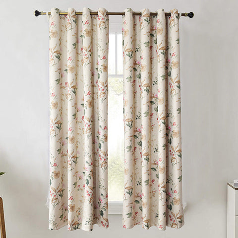 White Floral Curtain