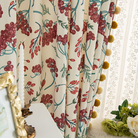 White Curtain Red Flowers
