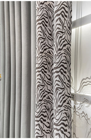 Gray Zebra Pattern Curtain