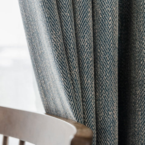 Gray and Duck Blue Curtain