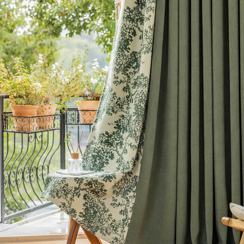 Green Pattern Curtain