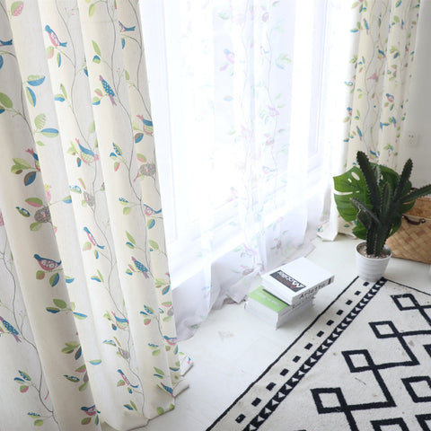 Blackout Curtain White Pattern
