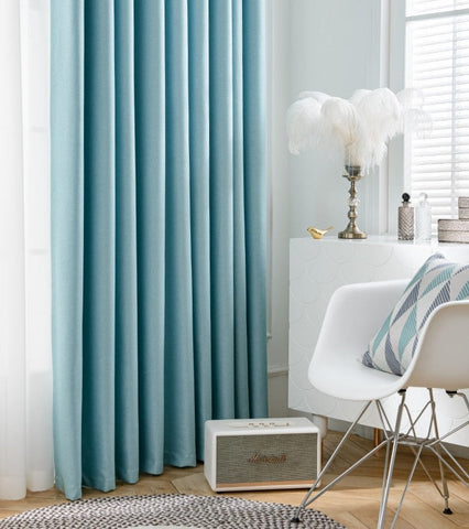 Trendy Sky Blue Blackout Curtain