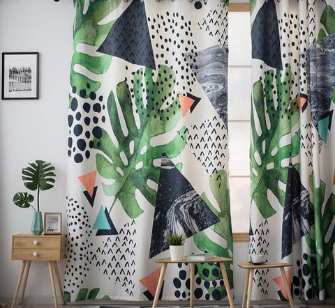 Leaf Pattern Blackout Curtain