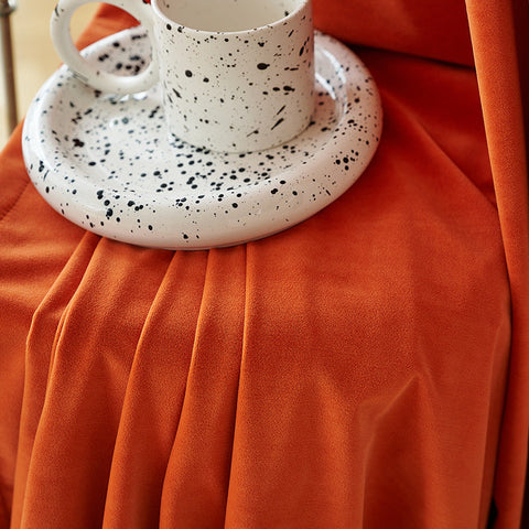 Orange Velvet Curtain