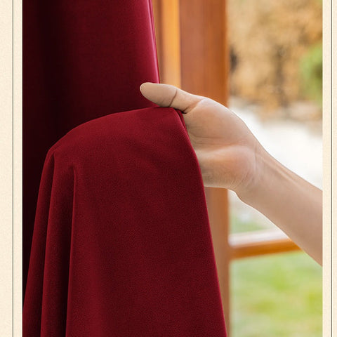 Red Velvet Blackout Curtain