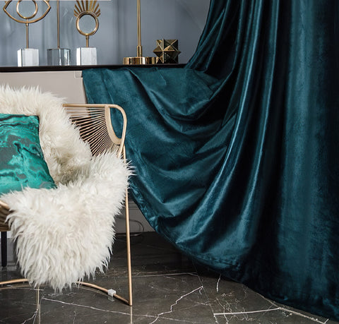 Blue Satin Curtain
