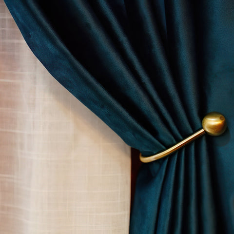 Midnight Blue Velvet Curtain