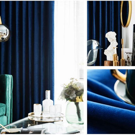 Rideau Velours Bleu