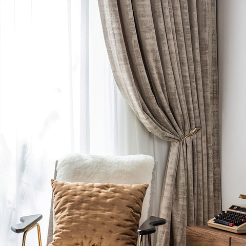 Gray Velvet Curtain