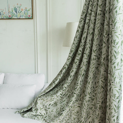 Provencal Green Leaves Curtain