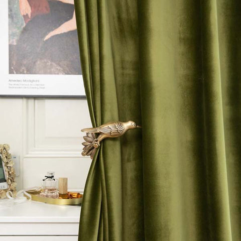 Trendy Green Velvet Curtain