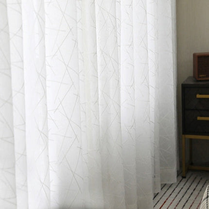 Rideau Voilage Blanc avec Motif