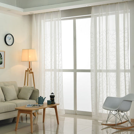 Rideau Voilage Blanc avec Motif