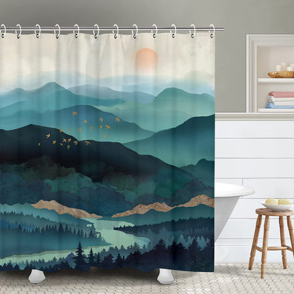 Rideau de Douche Motif Montagne (L180cm x H200cm)