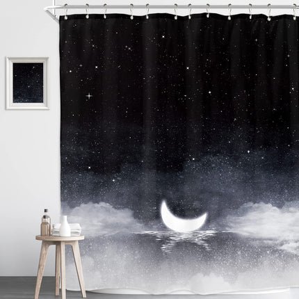 Rideau de Douche Noir et Blanc (L180cm x H200cm)