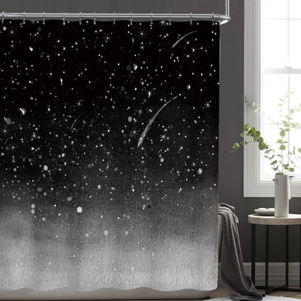 Rideau de Douche Noir et Blanc (L180cm x H200cm)