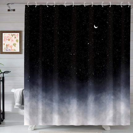 Rideau de Douche Noir et Blanc (L180cm x H200cm)