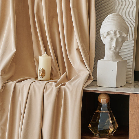 Beige Velvet Curtain