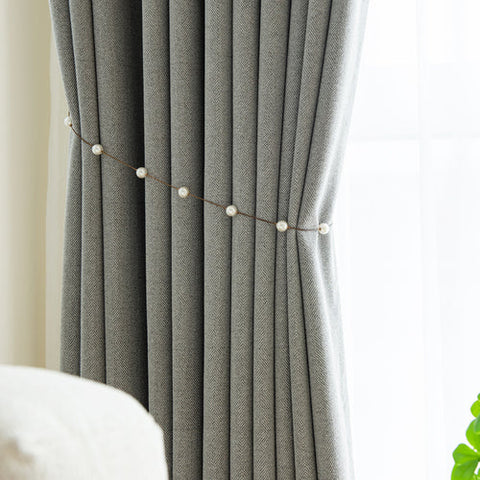 Gray linen curtain